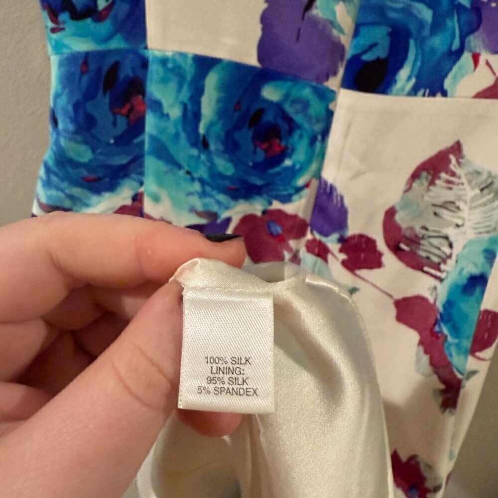 St.‎ John Collection Women's Evening Garden Silk Crepe - Size 4 - Picture 6 of 10